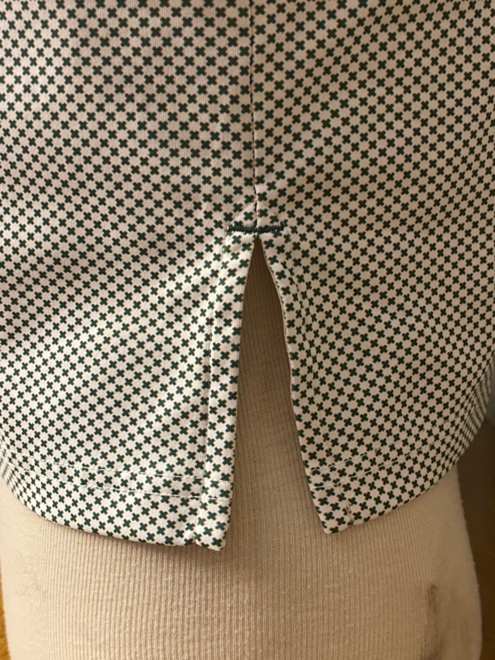 Ashworth Green and White Micro-Check Golf Polo - Picture 5 of 6
